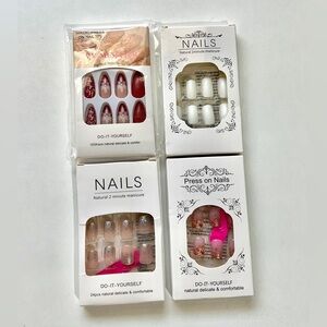 4 Pack - 24-piece Holiday Press on Nails